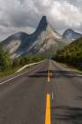 Norway, Narvik. Road leads toward Stetind Mountain. Art Print